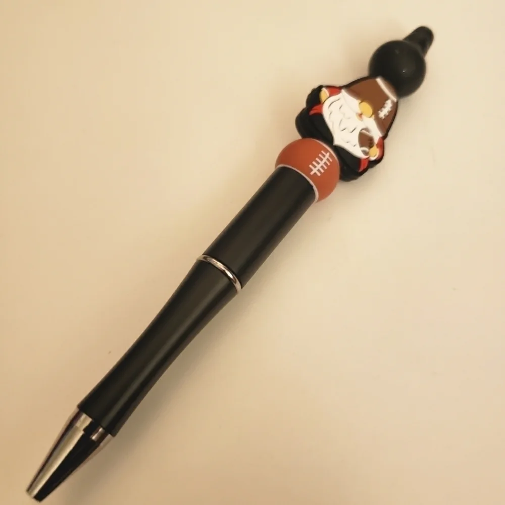 Handmade Football Gnome Beaded Silicone Focal Bead Pen